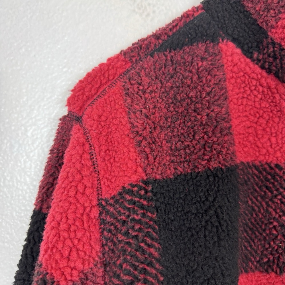 American Eagle Buffalo Plaid‎ Jacket Women's XS Popover Sweater Winter Christmas - Picture 4 of 12